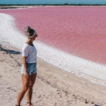 Las Coloradas Pink Lake in Mexico