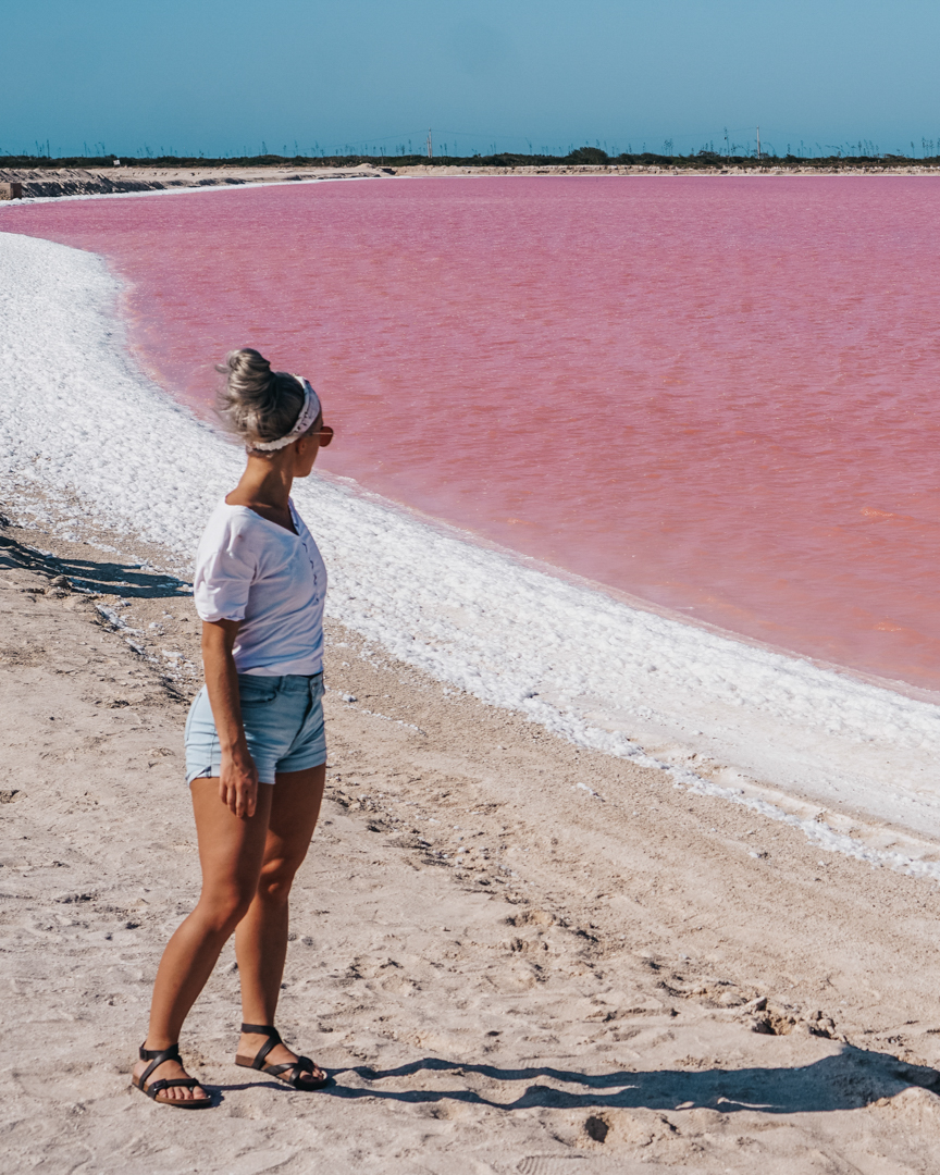 Las Coloradas Pink Lake in Mexico