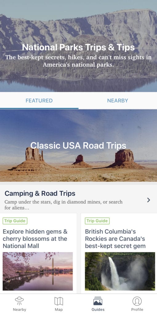 Raodtrippers - app for USA road trip