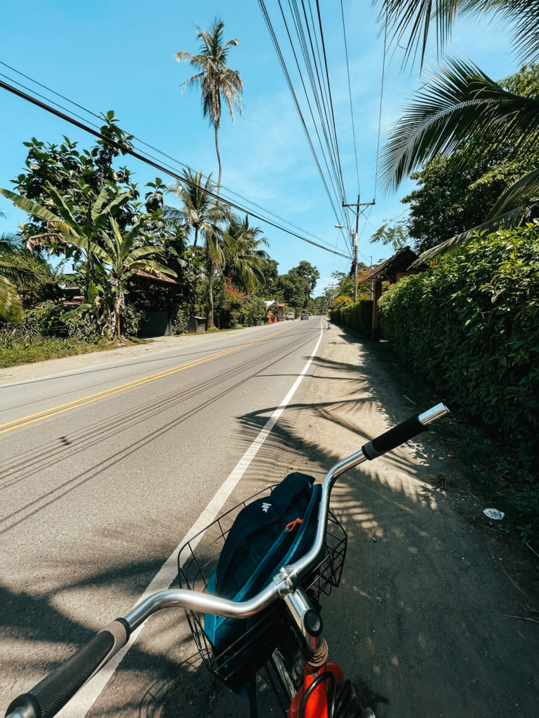 Biking to Punta Uve from puerto Viejo