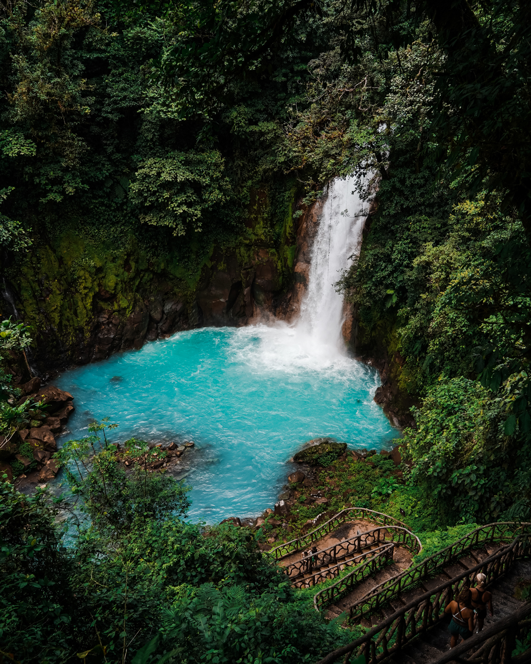 Blue waterfall in Costa Rica