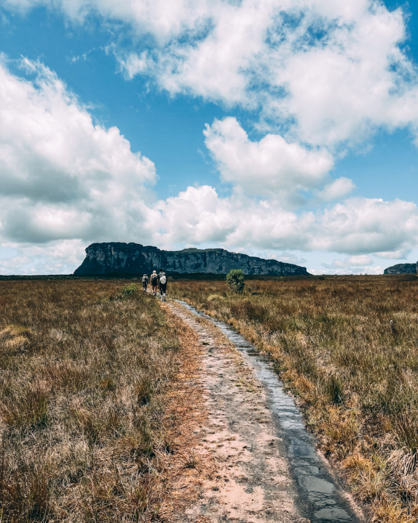 group and a guide trekking Pati Valley in Chapada Diamantina National Park, Brazil