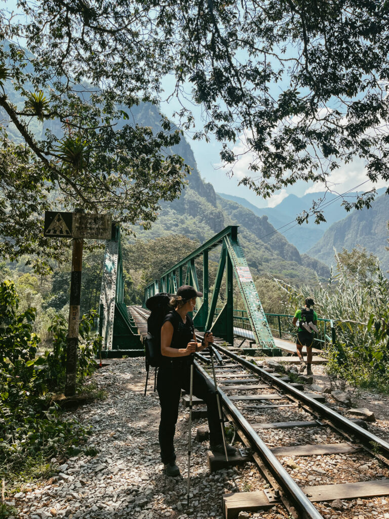 Train tracks from Hidroelectrica to Aguas Calientes to Machu Picchu