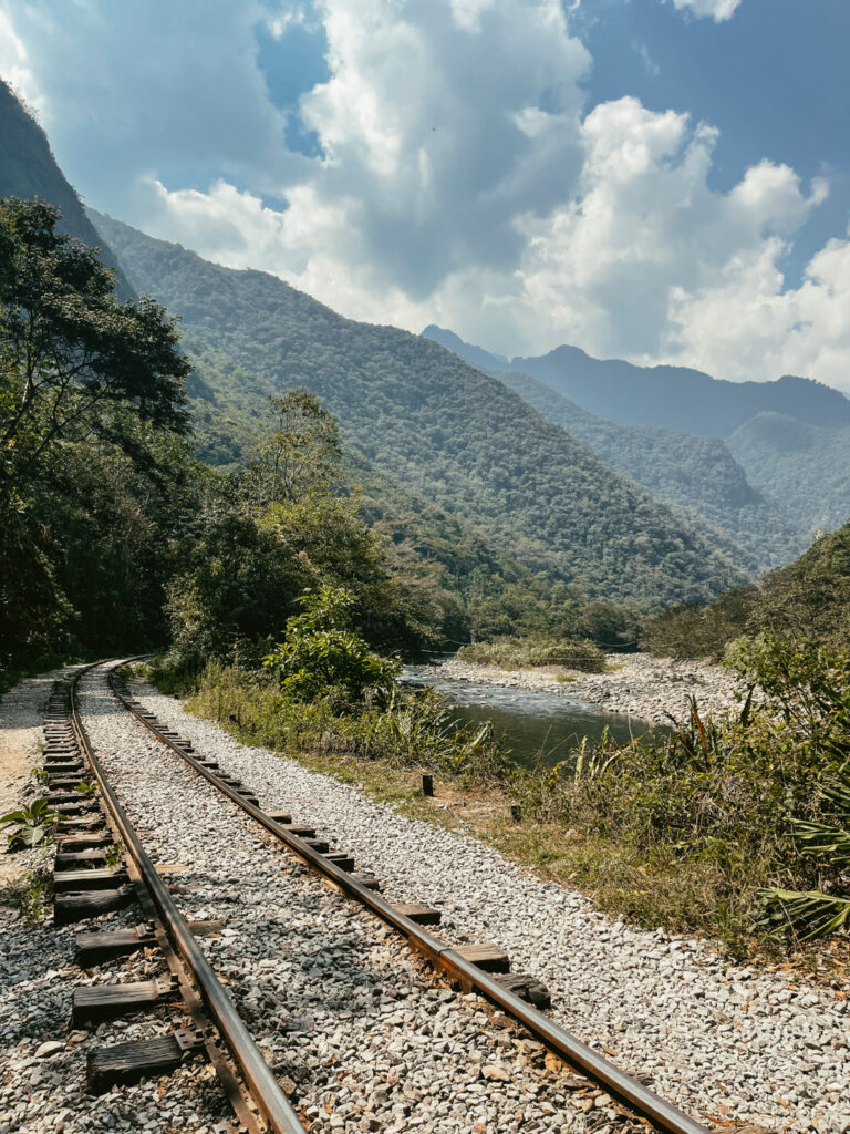 Train tracks from Hidroelectrica to Aguas Calientes to Machu Picchu