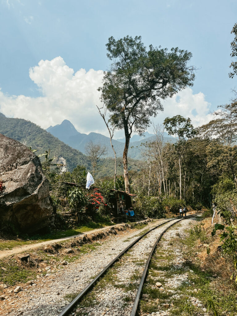 Train tracks from Hidroelectrica to Aguas Calientes to Machu Picchu