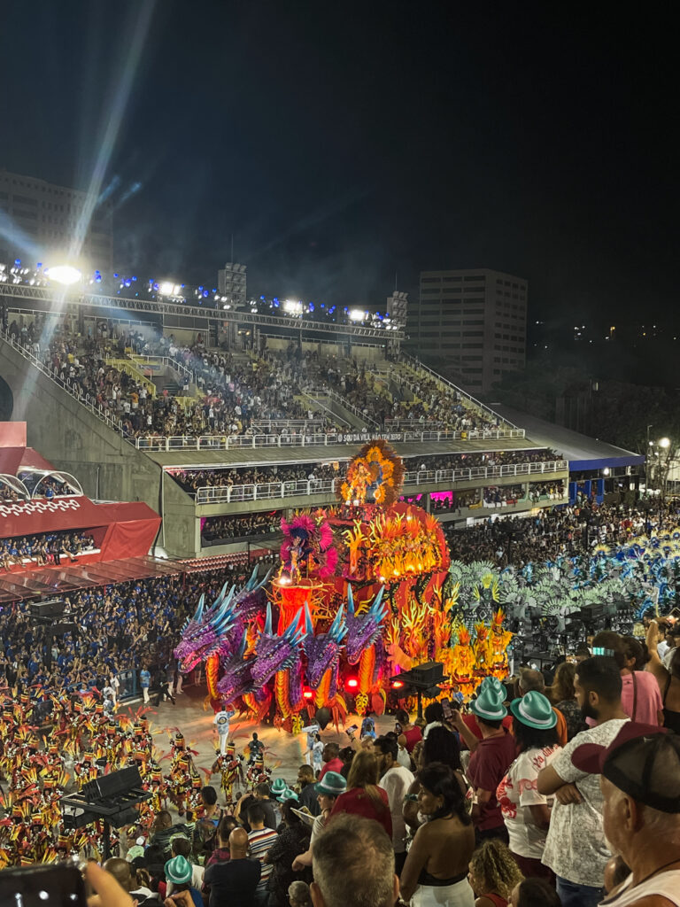 Sambadrome float during the Carnival parade in Rio
