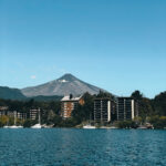 View of Volcano Villarrica the most active volcano in South America in Pucon Chile