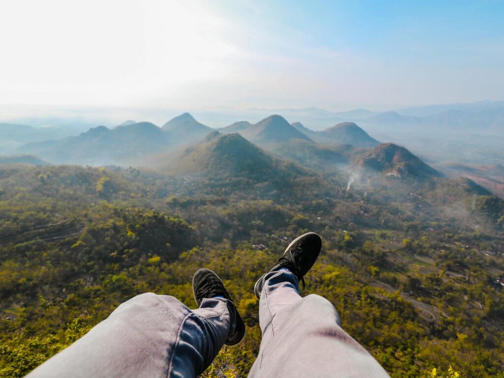 Sitting on top of peak