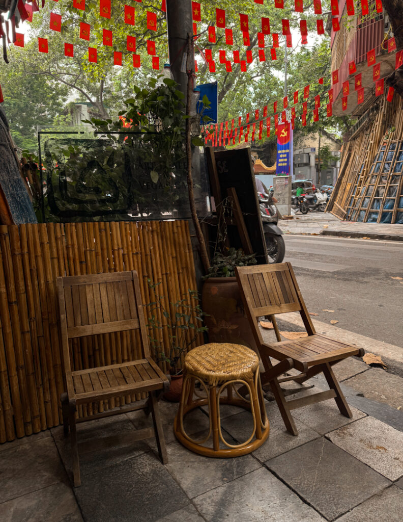 Street Seating in Hanoi Vietnam