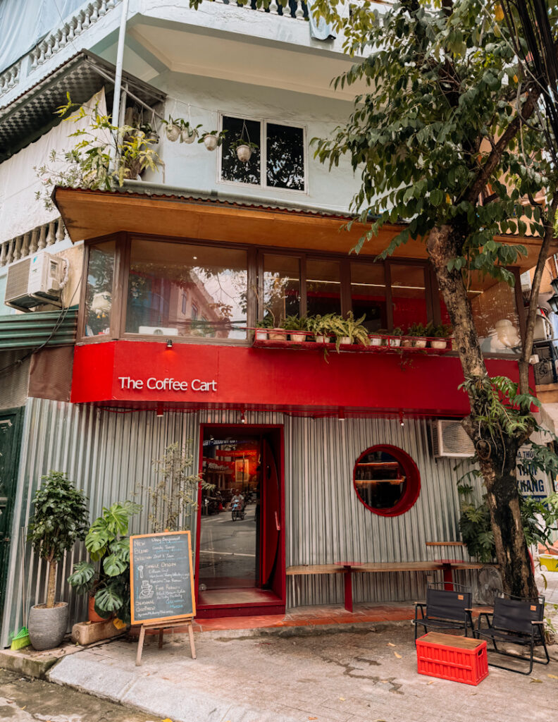 Urban trendy cafe in Hanoi Vietnam