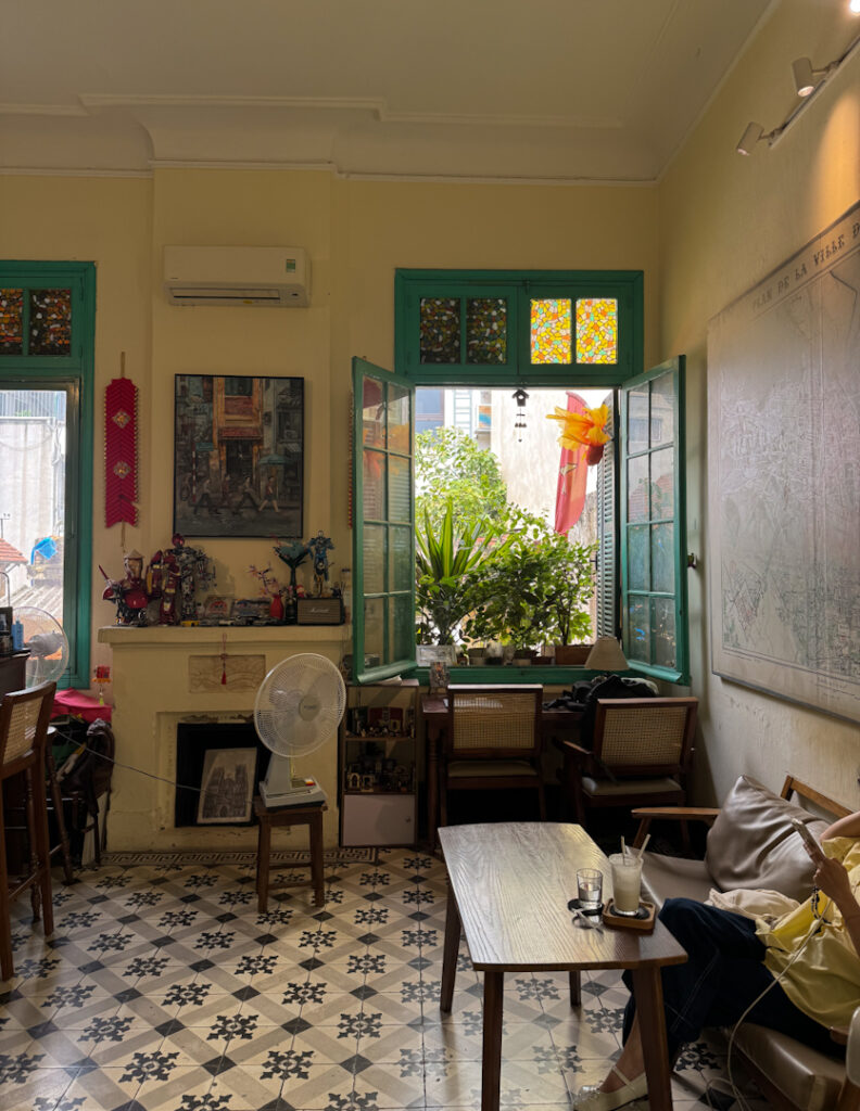 Vintage, retro cafe in Hanoi Vietnam