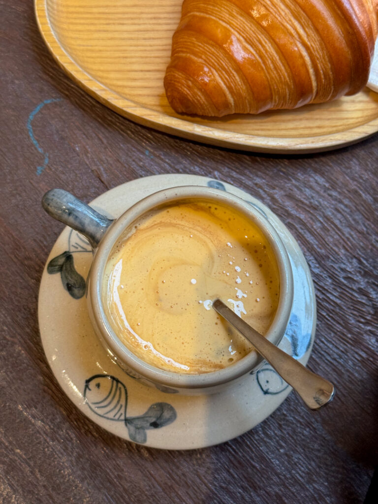 Egg coffee from Giao Mua Cafe in Hanoi Vietnam