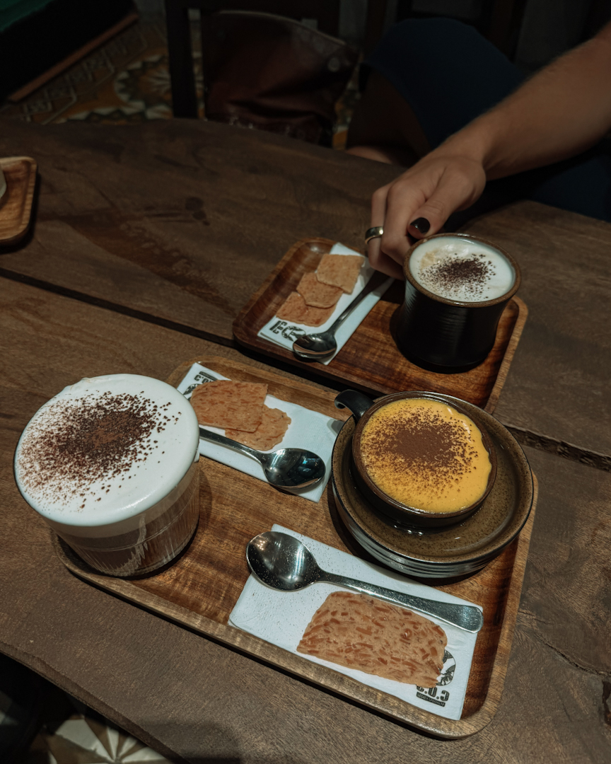 Coconut and egg coffee at COC Legacy Coffee, in Hanoi, Vietnam