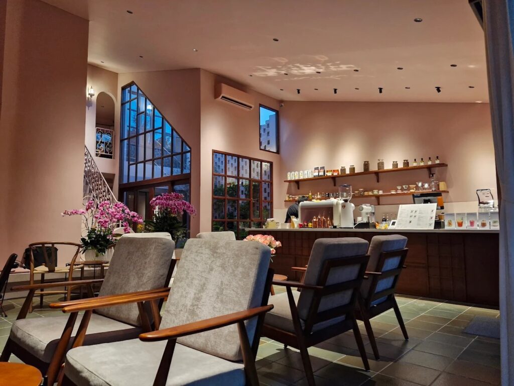 pink cafe in Hanoi Vietnam