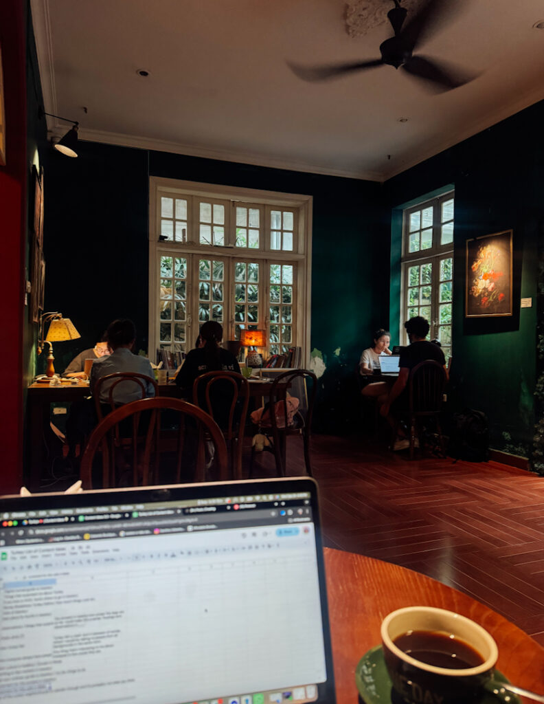 Working on laptop from Hanoi Vietnam