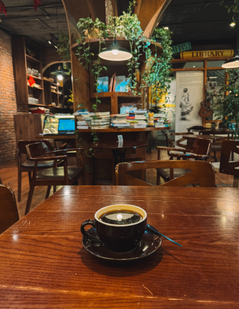 Coffee in bookstore